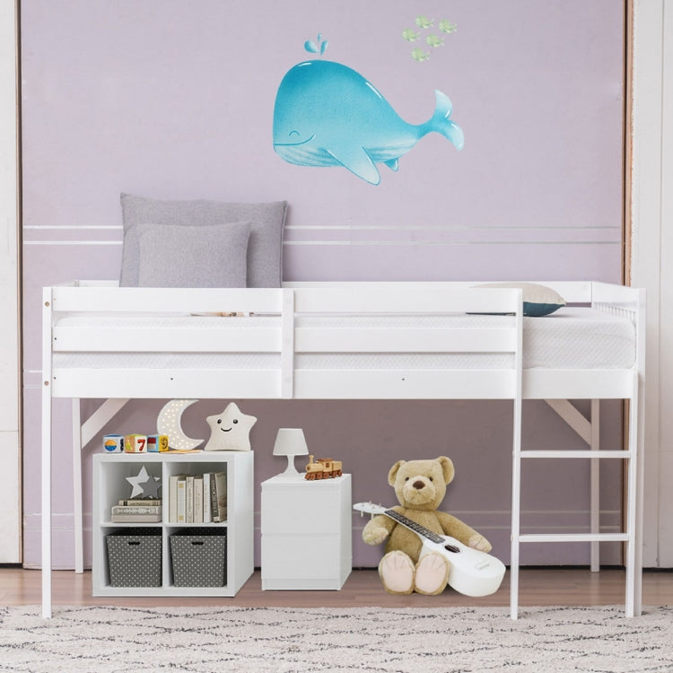 [US Warehouse] Children Pine Elevated Bed Vertical Version Straight Bedside, Size: 196.5x105.5x109cm