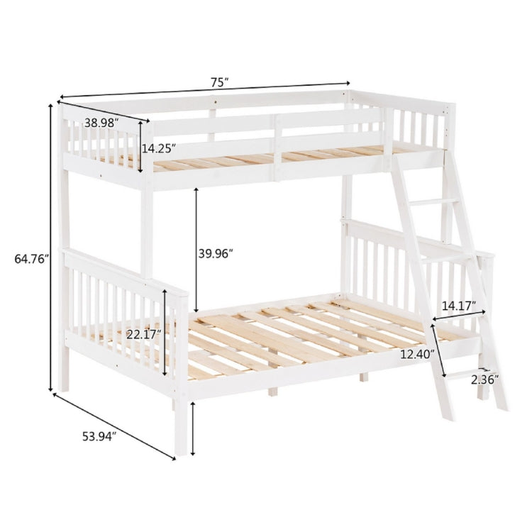 [US Warehouse] Pine High Tall Mother and Child Bed Vertical Straight Headboard Double Bed, Size: 200x145x164.5cm