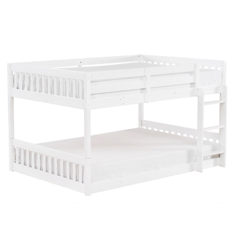 [US Warehouse] Pine Low Bunk Bed with Ladder, Size: 200x143.5x120.5cm