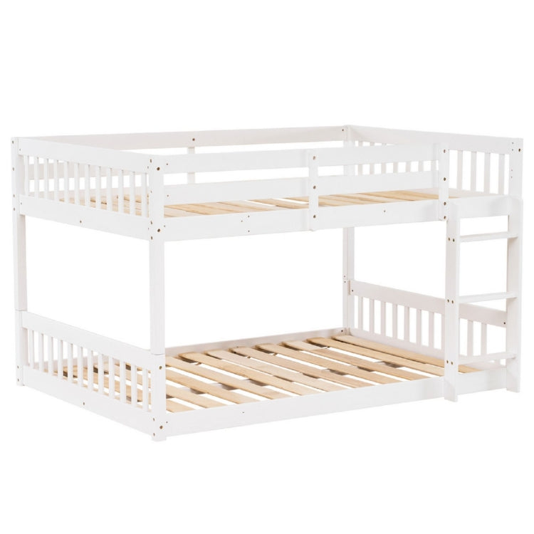 [US Warehouse] Pine Low Bunk Bed with Ladder, Size: 200x143.5x120.5cm