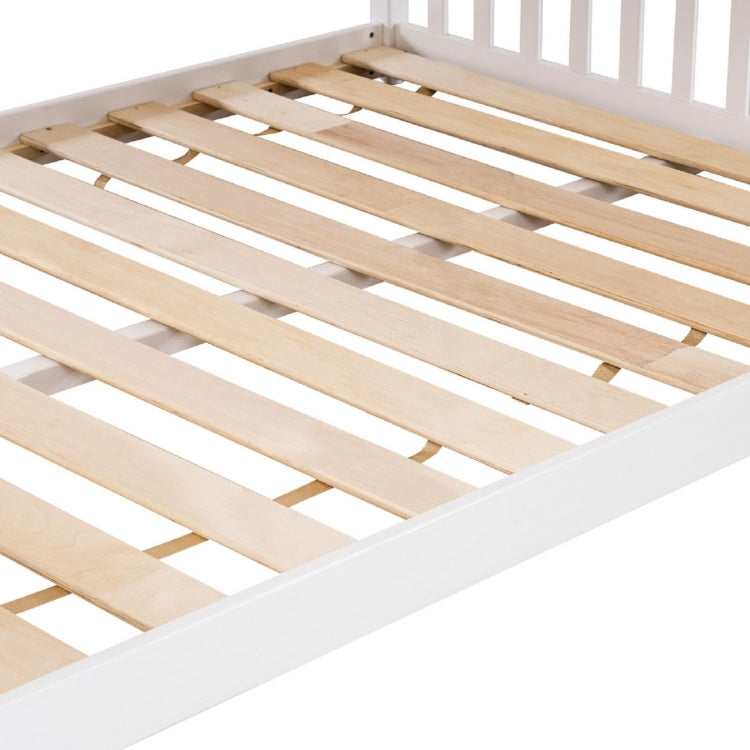 [US Warehouse] Pine Low Bunk Bed with Ladder, Size: 200x143.5x120.5cm