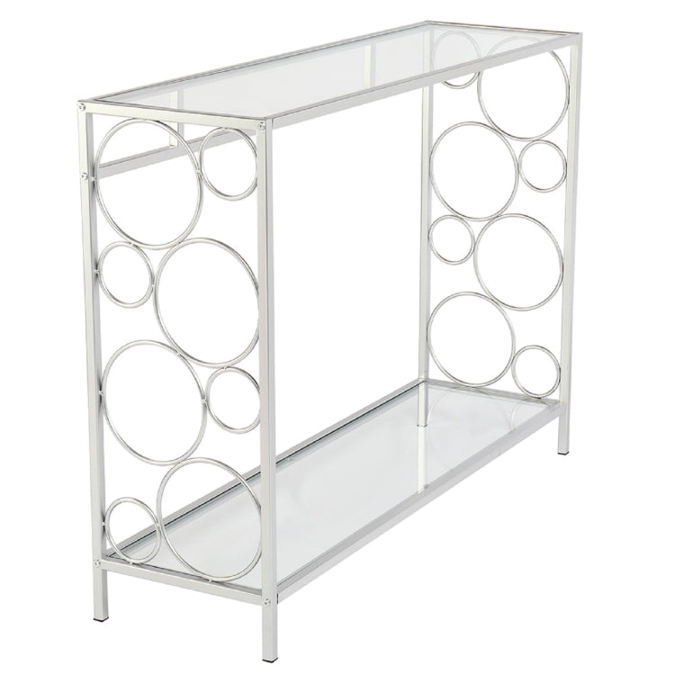 [US Warehouse] FCH Toughened Glass Panel Console Table, Style: Circle Shape, Size: 102x30.5x76cm