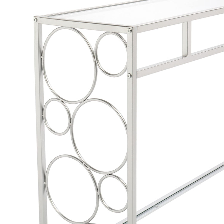 [US Warehouse] FCH Toughened Glass Panel Console Table, Style: Circle Shape, Size: 102x30.5x76cm