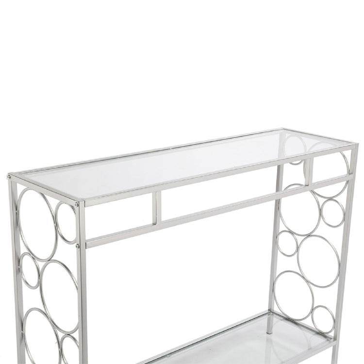 [US Warehouse] FCH Toughened Glass Panel Console Table, Style: Circle Shape, Size: 102x30.5x76cm