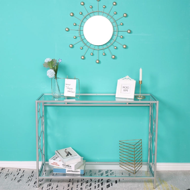 [US Warehouse] FCH Toughened Glass Panel Console Table, Style: Circle Shape, Size: 102x30.5x76cm
