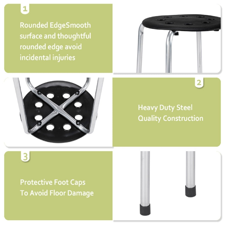 [US Warehouse] 5 PCS Stackable Round Stool