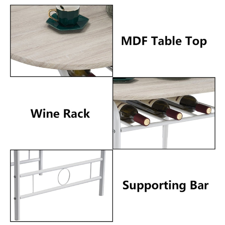 [US Warehouse] Baking Lacquer Couples Bending Back Breakfast Table, Size: 80x53x76cm