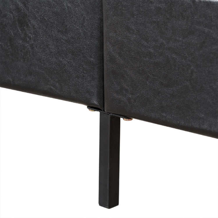 [US Warehouse] Button Decoration PU Iron Bed, Size: 193x153x92cm