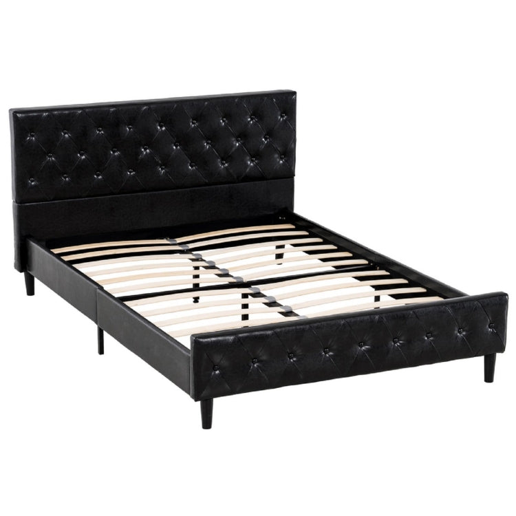 [US Warehouse] Button Decoration PU Iron Bed, Size: 193x115x92cm
