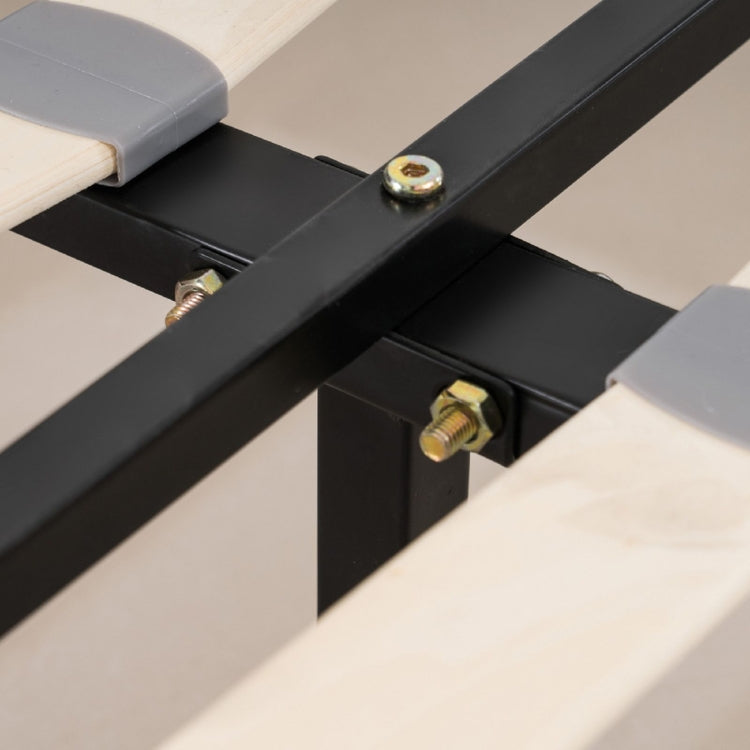 [US Warehouse] Button Decoration PU Iron Bed, Size: 193x115x92cm