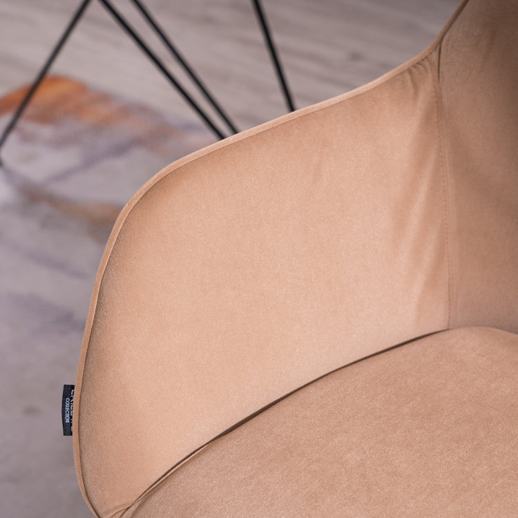 [US Warehouse] Home Office Simple Fashion Velvet Chair with Gold Metal Legs (Brown)