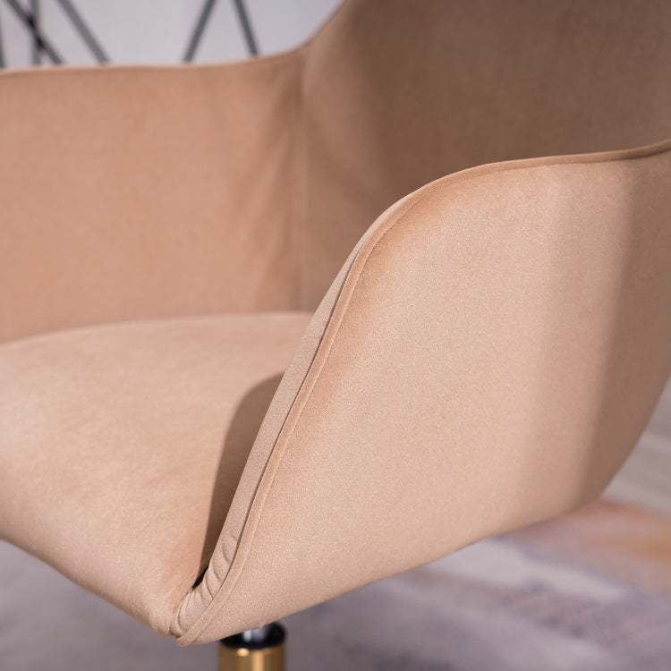 [US Warehouse] Home Office Simple Fashion Velvet Chair with Gold Metal Legs (Brown)