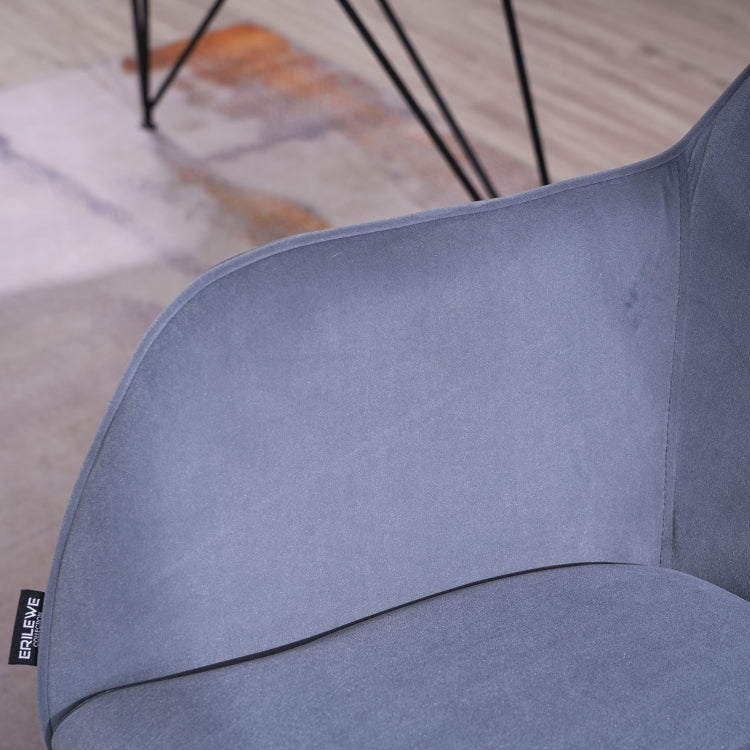 [US Warehouse] Home Office Simple Fashion Velvet Chair with Gold Metal Legs (Grey)