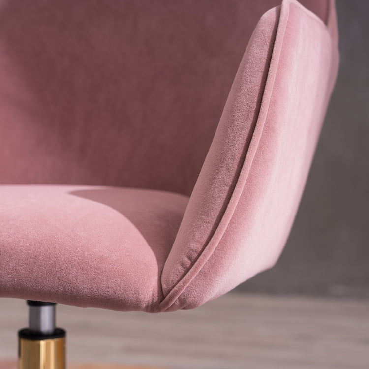 [US Warehouse] Home Office Simple Fashion Velvet Chair with Gold Metal Legs (Pink)