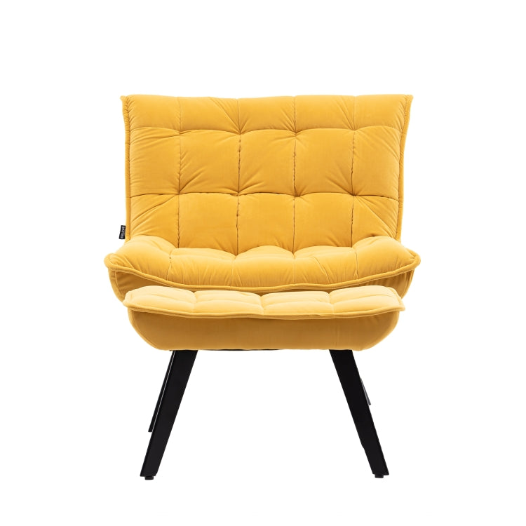 [US Warehouse] Modern Simple Fashion Leisure Sofa Chair with Black Metal Legs (Yellow)