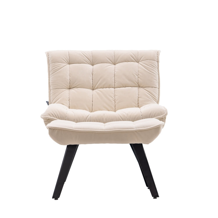 [US Warehouse] Modern Simple Fashion Leisure Sofa Chair with Black Metal Legs (Beige)