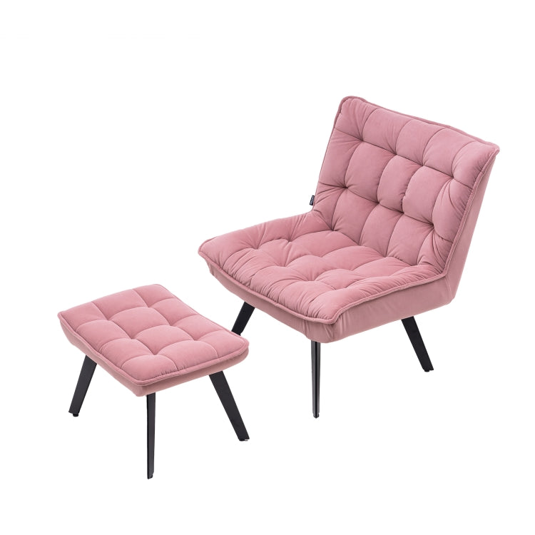 [US Warehouse] Modern Simple Fashion Leisure Sofa Chair with Black Metal Legs (Pink)