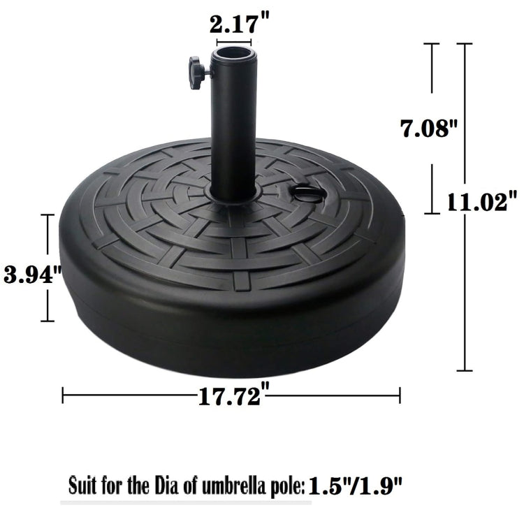 [US Warehouse] Outdoor Patio Round Plastic Free Standing Umbrella Base