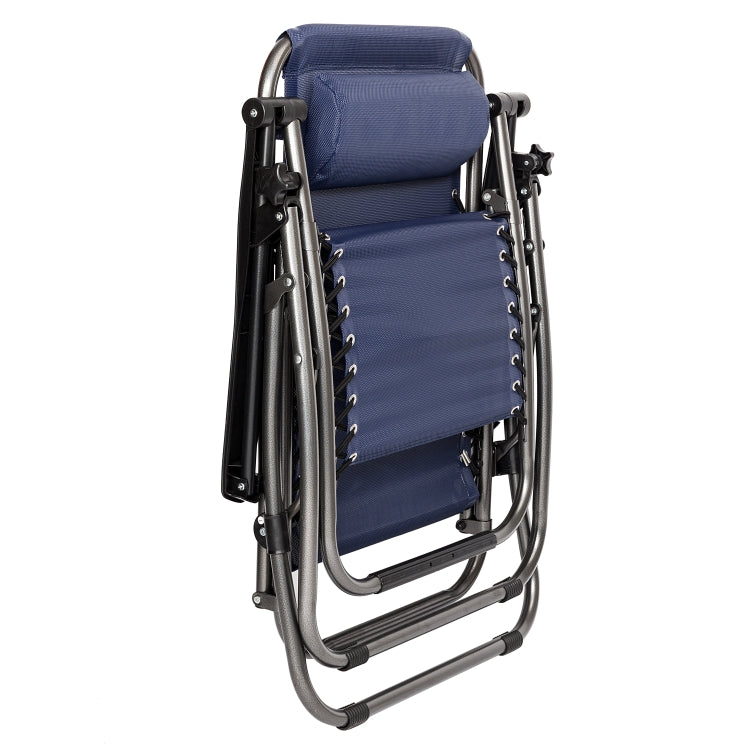 [US Warehouse] 2 PCS Plum Blossom Lock Portable Folding Chairs, Size: 175x66x111cm (Blue)