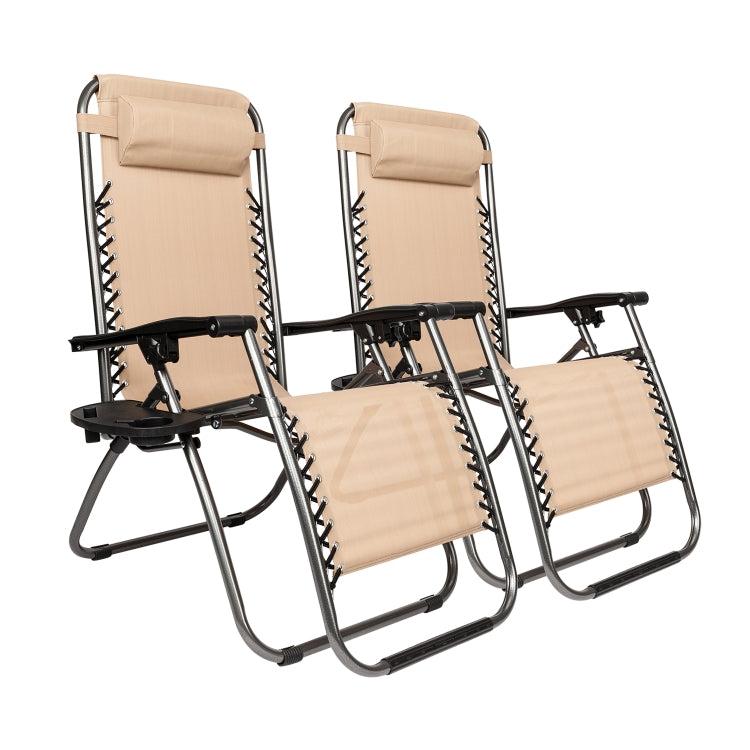 [US Warehouse] 2 PCS Plum Blossom Lock Portable Folding Chairs (Khaki)