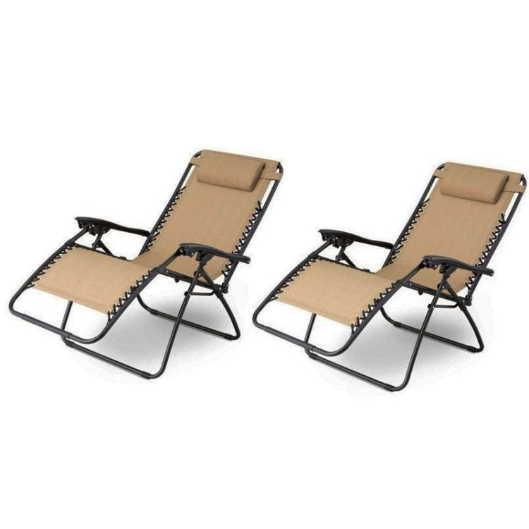 [US Warehouse] 2 PCS Plum Blossom Lock Portable Folding Chairs (Khaki)