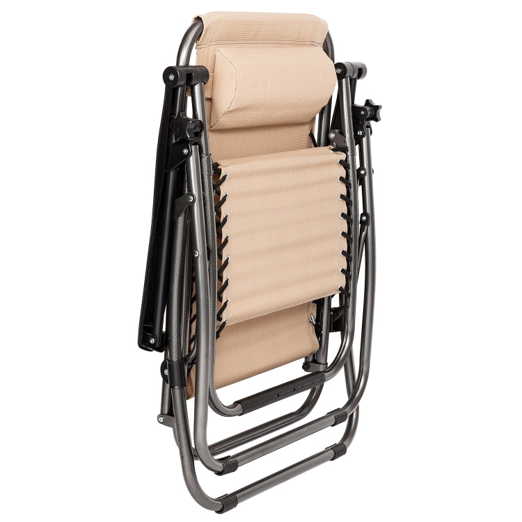 [US Warehouse] 2 PCS Plum Blossom Lock Portable Folding Chairs (Khaki)