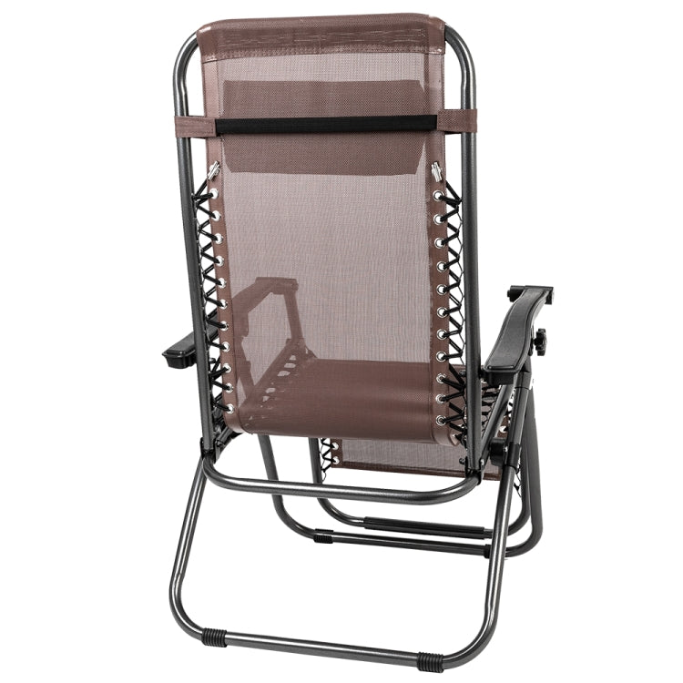 [US Warehouse] 2 PCS Plum Blossom Lock Portable Folding Chairs, Size: 175x66x111cm (Brown)