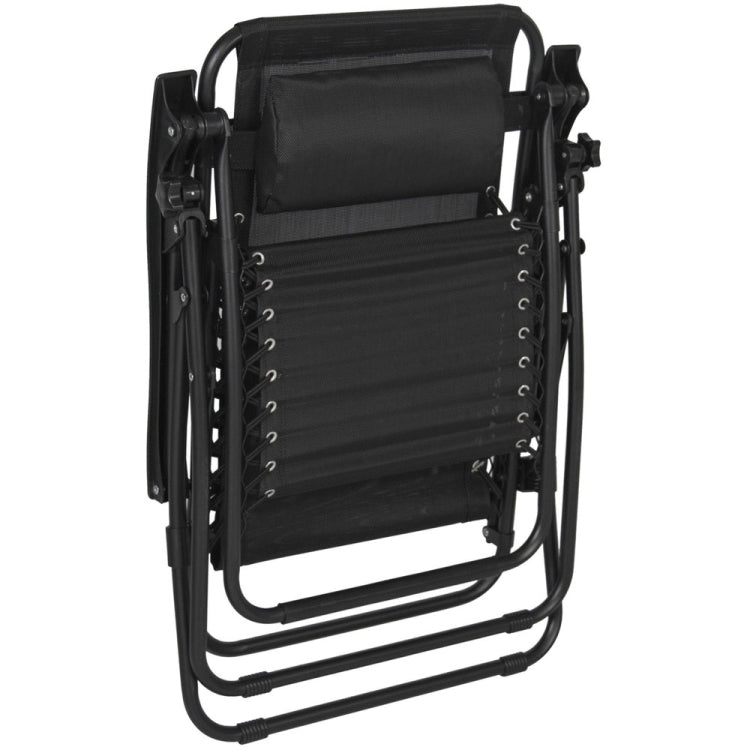 [US Warehouse] 2 PCS Plum Blossom Lock Portable Folding Chairs, Size: 175x66x111cm (Black)