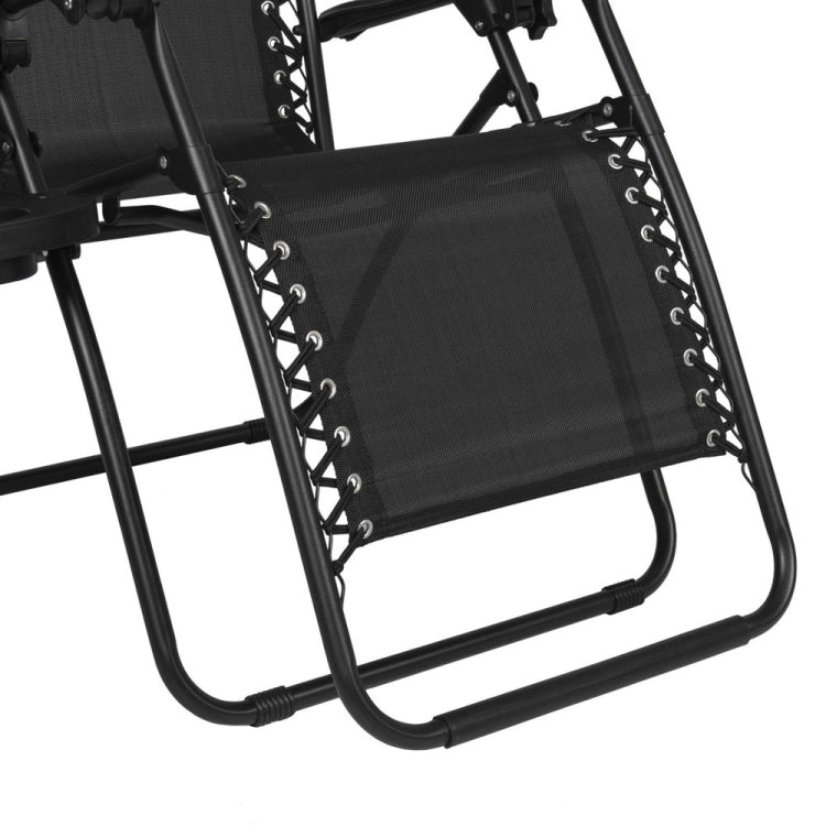 [US Warehouse] 2 PCS Plum Blossom Lock Portable Folding Chairs, Size: 175x66x111cm (Black)