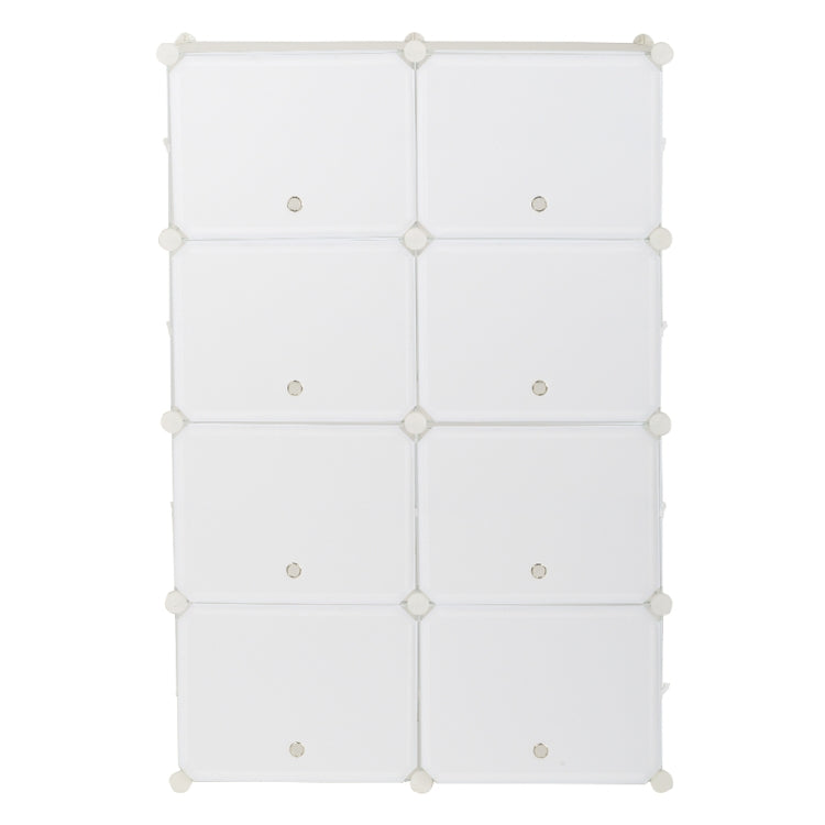 [US Warehouse] 2 Rows 7 Layers 14 Grids Free Assembly DIY Lattice Shoe Rack Organizer Storage Rack Tower Shelf Storage Cabinet Stand (White)