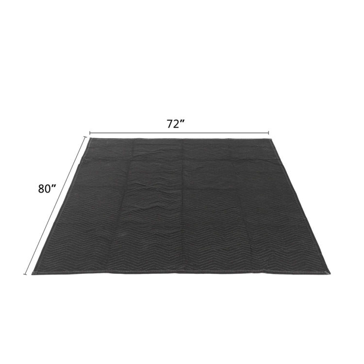 [US Warehouse] 12 PCS Non-woven Cotton Wavy Stripes Furniture Moving Blanket, Size: 183x203cm (Black)