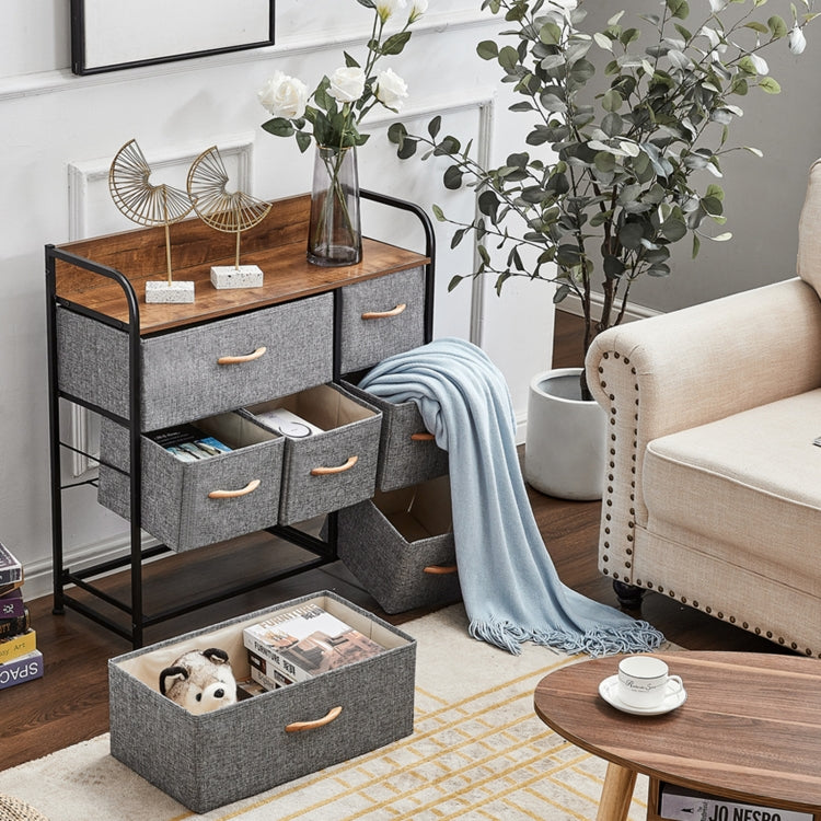 [US Warehouse] Household 7 Drawers Dresser Organizer Storage Cabinet (Grey)