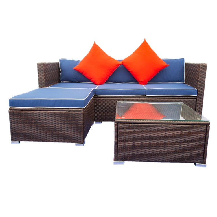 [US Warehouse] 3 PCS / Set Outdoor Patio Sectional Wicker Rattan Furniture Sofa Set