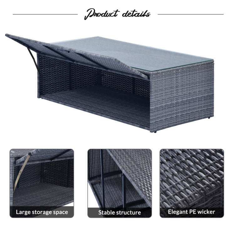 [US Warehouse] 6 PCS / Set Outdoor Patio Wicker PE Rattan Dining Conversation Sectional Furniture Set