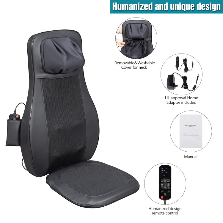 [US Warehouse] 110V PU Shiatsu Neck & Back Massage Cushion with Heat