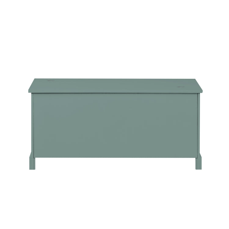 [US Warehouse] Wood Storage Bench with 3 Drawers & 3 Woven Baskets (Green)