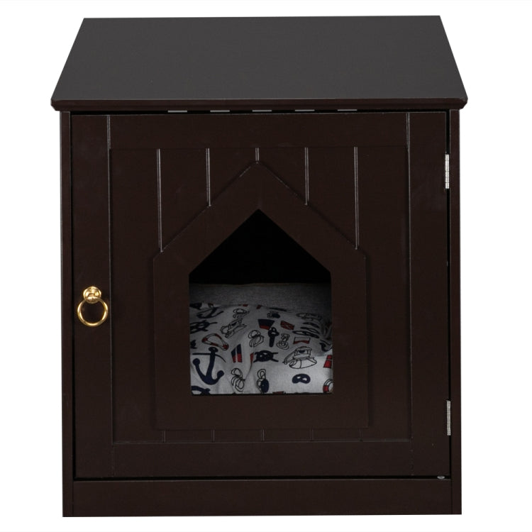 [US Warehouse] Single Door Pet House Nightstand Sand Basin Cabinet (Coffee)