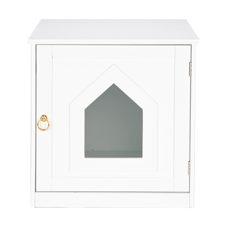 [US Warehouse] Single Door Pet House Nightstand Sand Basin Cabinet (White)