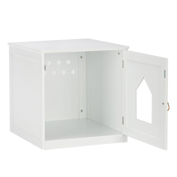 [US Warehouse] Single Door Pet House Nightstand Sand Basin Cabinet (White)