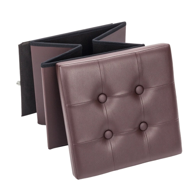 [US Warehouse] Practical PVC Leather Square Shape Stool Storage Ottoman Seat, Size: 38x38x38cm (Brown)