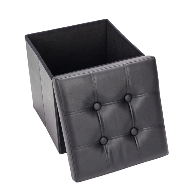 [US Warehouse] Practical PVC Leather Square Shape Stool Storage Ottoman Seat, Size: 38x38x38cm (Black)