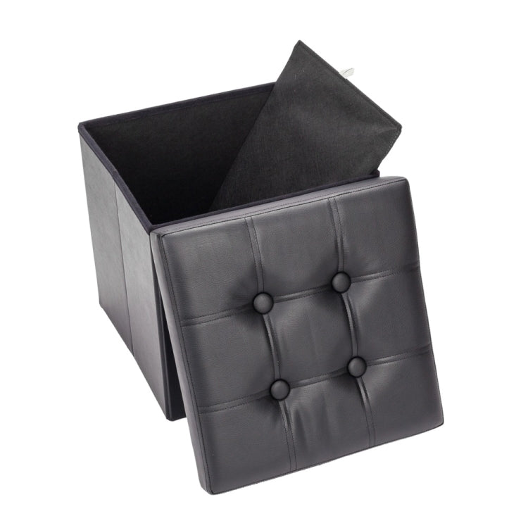 [US Warehouse] Practical PVC Leather Square Shape Stool Storage Ottoman Seat, Size: 38x38x38cm (Black)