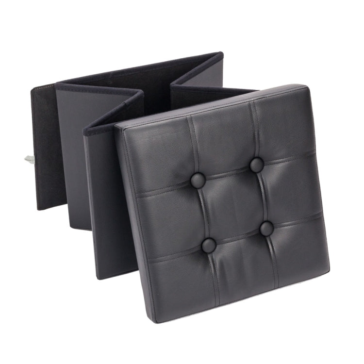 [US Warehouse] Practical PVC Leather Square Shape Stool Storage Ottoman Seat, Size: 38x38x38cm (Black)