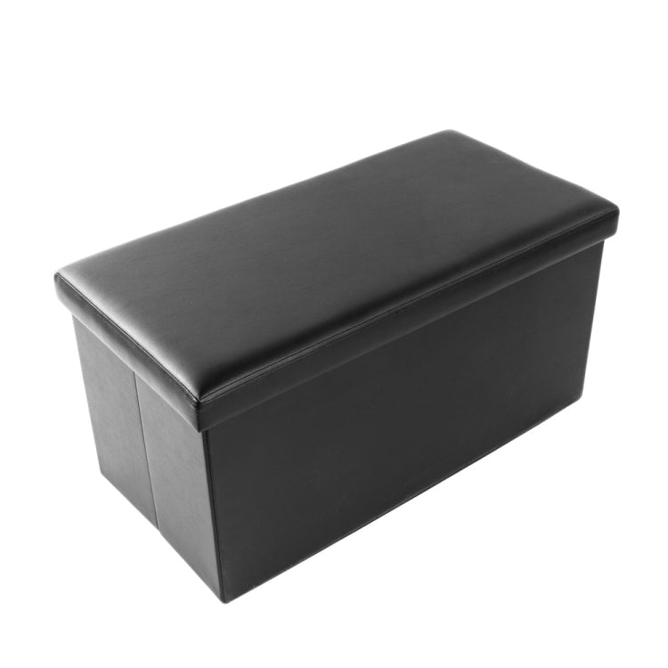 [US Warehouse] Practical PVC Leather Square Shape Glossy Surface Stool Storage Ottoman Seat, Size: 76x38x38cm (Black)