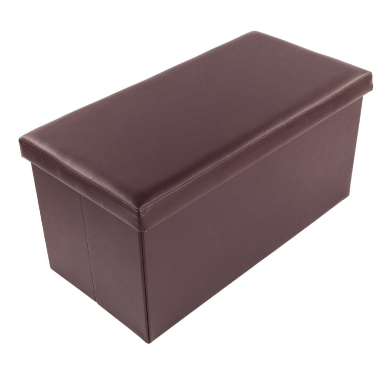 [US Warehouse] Practical PVC Leather Square Shape Glossy Surface Stool Storage Ottoman Seat, Size: 76x38x38cm (Brown)