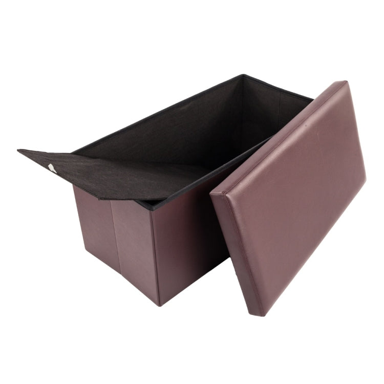 [US Warehouse] Practical PVC Leather Square Shape Glossy Surface Stool Storage Ottoman Seat, Size: 76x38x38cm (Brown)