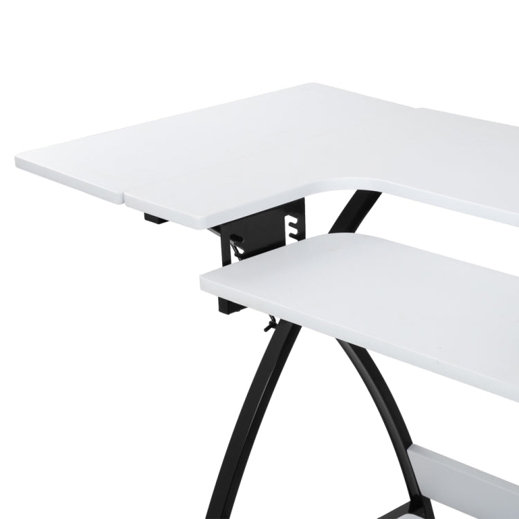 [US Warehouse] Sewing Machine Cutting Table Worktable Computer Desk, Size: 145.01x59.99x75.01cm (White)