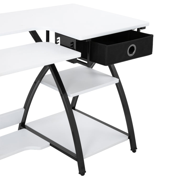 [US Warehouse] Sewing Machine Cutting Table Worktable Computer Desk, Size: 145.01x59.99x75.01cm (White)