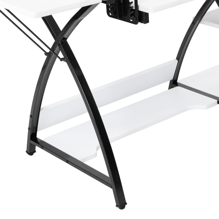 [US Warehouse] Sewing Machine Cutting Table Worktable Computer Desk, Size: 145.01x59.99x75.01cm (White)