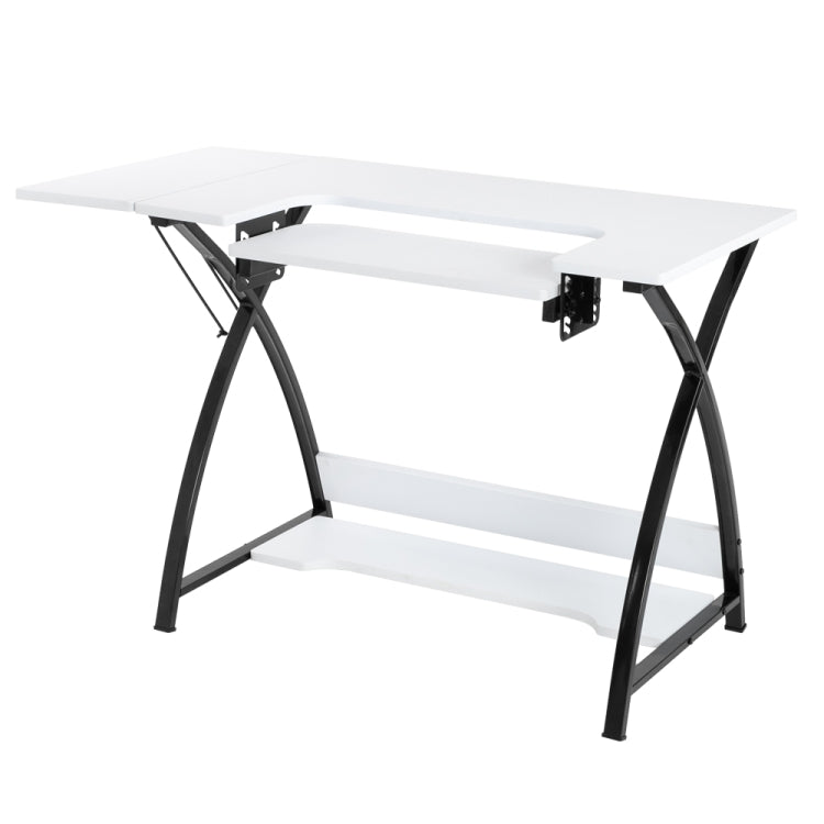 [US Warehouse] Sewing Machine Cutting Table Worktable Computer Desk, Size: 116.84x59.69x76.20cm (White)